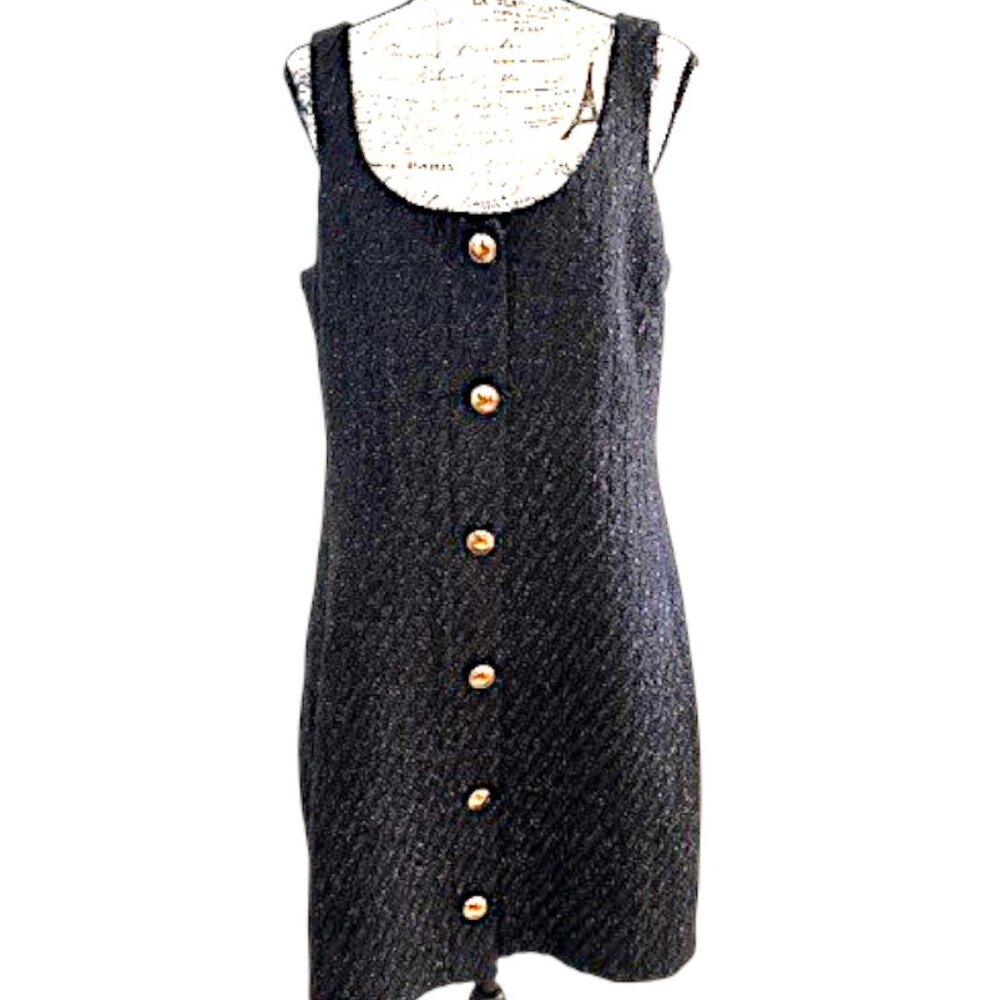 Michael Kors Metallic Tweed Wool Blend Mini Dress - Picture 1 of 8